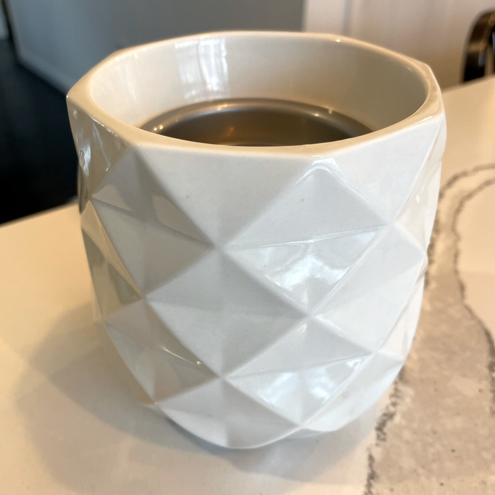 Yankee Candle Geometric White Ceramic Wax Melts warmer with timer